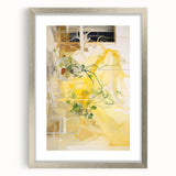 Electric Wall Art with Abstract Floral Design | Vibrant Yellow Decor