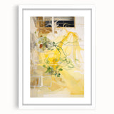 Electric Wall Art with Abstract Floral Design | Vibrant Yellow Decor