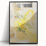 Electric Wall Art with Abstract Floral Design | Vibrant Yellow Decor