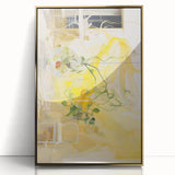 Electric Wall Art with Abstract Floral Design | Vibrant Yellow Decor