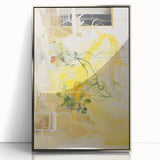 Electric Wall Art with Abstract Floral Design | Vibrant Yellow Decor