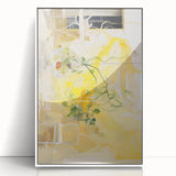 Electric Wall Art with Abstract Floral Design | Vibrant Yellow Decor