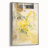 Electric Wall Art with Abstract Floral Design | Vibrant Yellow Decor
