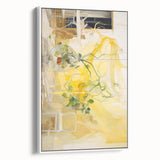 Electric Wall Art with Abstract Floral Design | Vibrant Yellow Decor