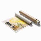 Electric Wall Art with Abstract Floral Design | Vibrant Yellow Decor