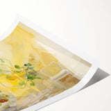 Electric Wall Art with Abstract Floral Design | Vibrant Yellow Decor