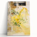Electric Wall Art with Abstract Floral Design | Vibrant Yellow Decor