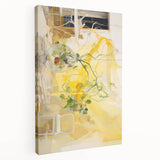 Electric Wall Art with Abstract Floral Design | Vibrant Yellow Decor