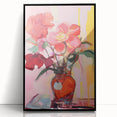 Electric Floral Wall Art with Bold Red Blooms | Vibrant Modern Decor