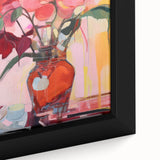 Electric Floral Wall Art with Bold Red Blooms | Vibrant Modern Decor