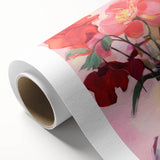 Electric Floral Wall Art with Bold Red Blooms | Vibrant Modern Decor