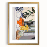 Electric Still Life Art with Vibrant Pottery | Modern Abstract Decor