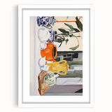 Electric Still Life Art with Vibrant Pottery | Modern Abstract Decor