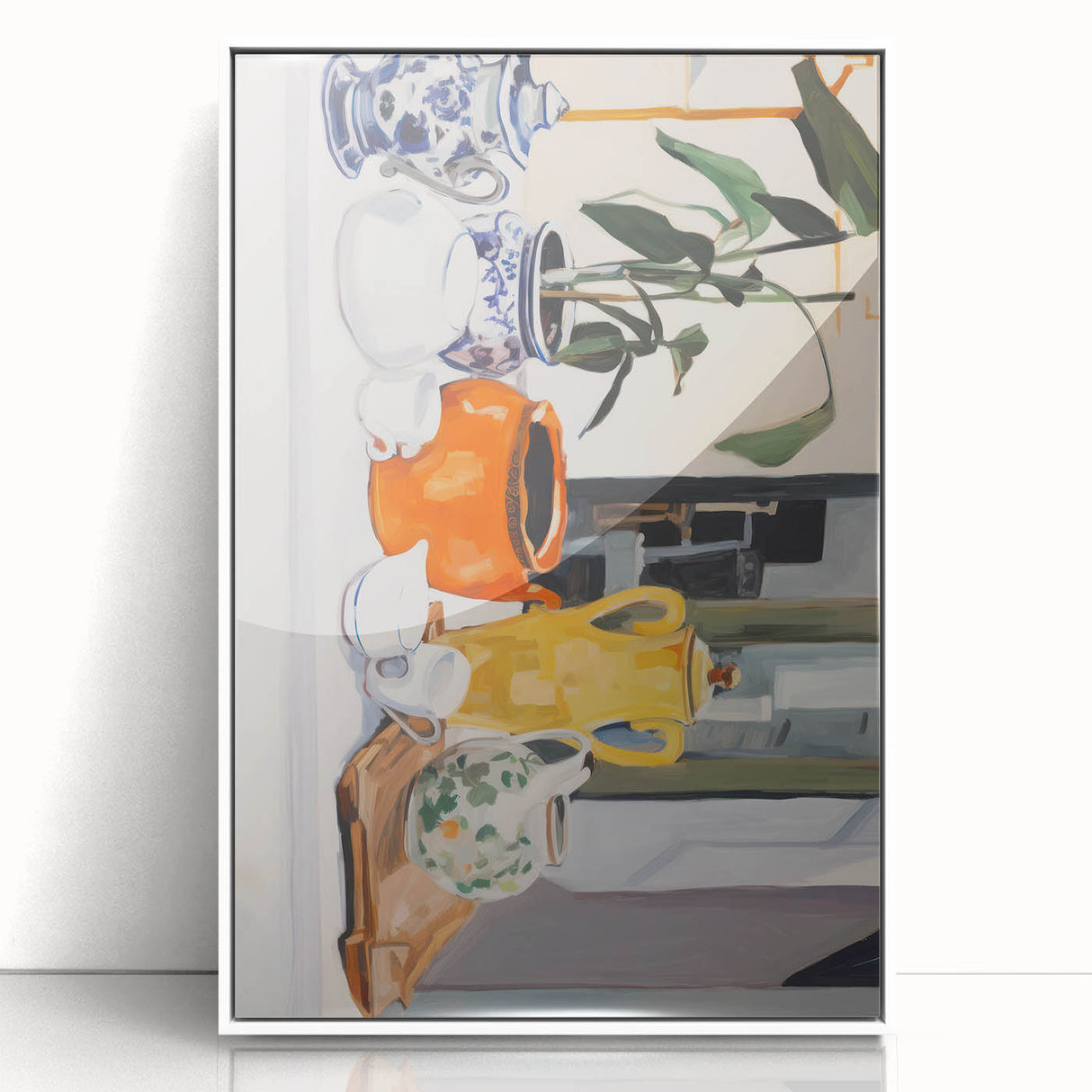 Electric Still Life Art with Vibrant Pottery | Modern Abstract Decor