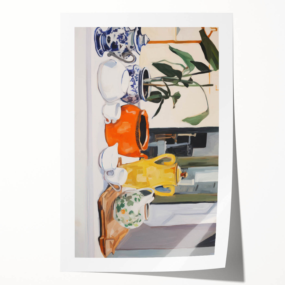Electric Still Life Art with Vibrant Pottery | Modern Abstract Decor