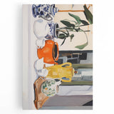 Electric Still Life Art with Vibrant Pottery | Modern Abstract Decor