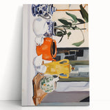 Electric Still Life Art with Vibrant Pottery | Modern Abstract Decor