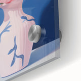 Electric Floral Art with Pink Poppies in Vase | Modern Wall Decor