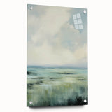 Electric Landscape Wall Art with Serene Green Fields | Modern Decor