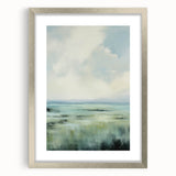 Electric Landscape Wall Art with Serene Green Fields | Modern Decor