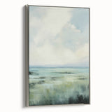 Electric Landscape Wall Art with Serene Green Fields | Modern Decor