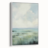 Electric Landscape Wall Art with Serene Green Fields | Modern Decor