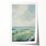 Electric Landscape Wall Art with Serene Green Fields | Modern Decor