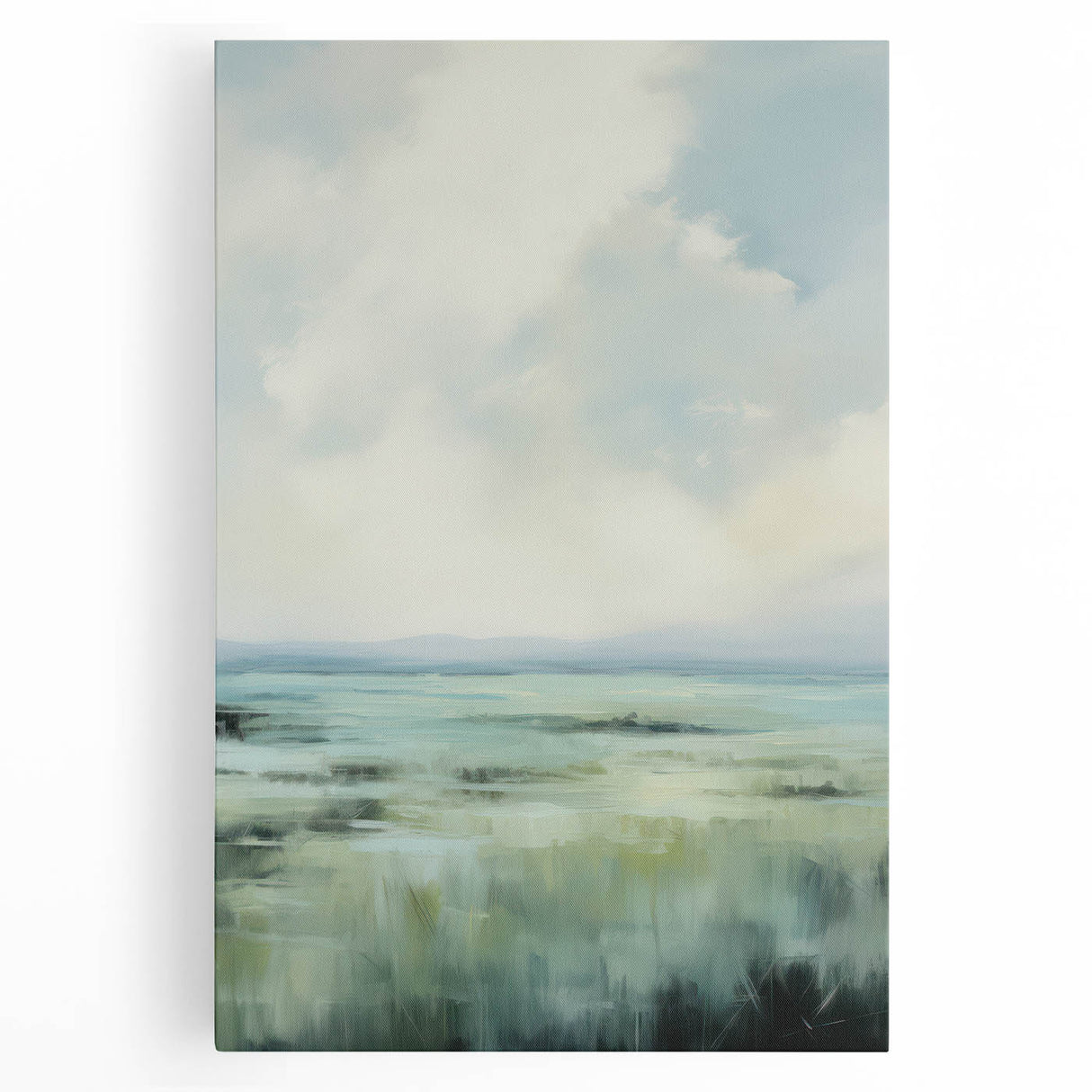 Electric Landscape Wall Art with Serene Green Fields | Modern Decor