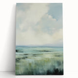 Electric Landscape Wall Art with Serene Green Fields | Modern Decor