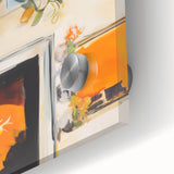 Electric Still Life Wall Art with Yellow Teapot | Modern Abstract Decor