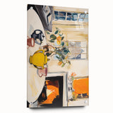 Electric Still Life Wall Art with Yellow Teapot | Modern Abstract Decor