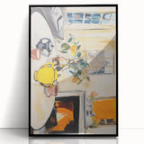 Electric Still Life Wall Art with Yellow Teapot | Modern Abstract Decor