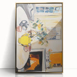 Electric Still Life Wall Art with Yellow Teapot | Modern Abstract Decor