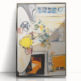 Electric Still Life Wall Art with Yellow Teapot | Modern Abstract Decor