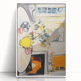 Electric Still Life Wall Art with Yellow Teapot | Modern Abstract Decor