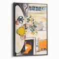 Electric Still Life Wall Art with Yellow Teapot | Modern Abstract Decor