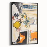 Electric Still Life Wall Art with Yellow Teapot | Modern Abstract Decor