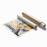 Electric Still Life Wall Art with Yellow Teapot | Modern Abstract Decor