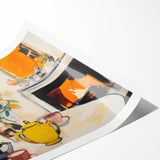 Electric Still Life Wall Art with Yellow Teapot | Modern Abstract Decor