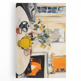 Electric Still Life Wall Art with Yellow Teapot | Modern Abstract Decor