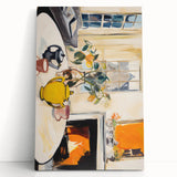 Electric Still Life Wall Art with Yellow Teapot | Modern Abstract Decor