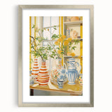 Electric Floral Still Life Wall Art with Vases | Vibrant Modern Decor