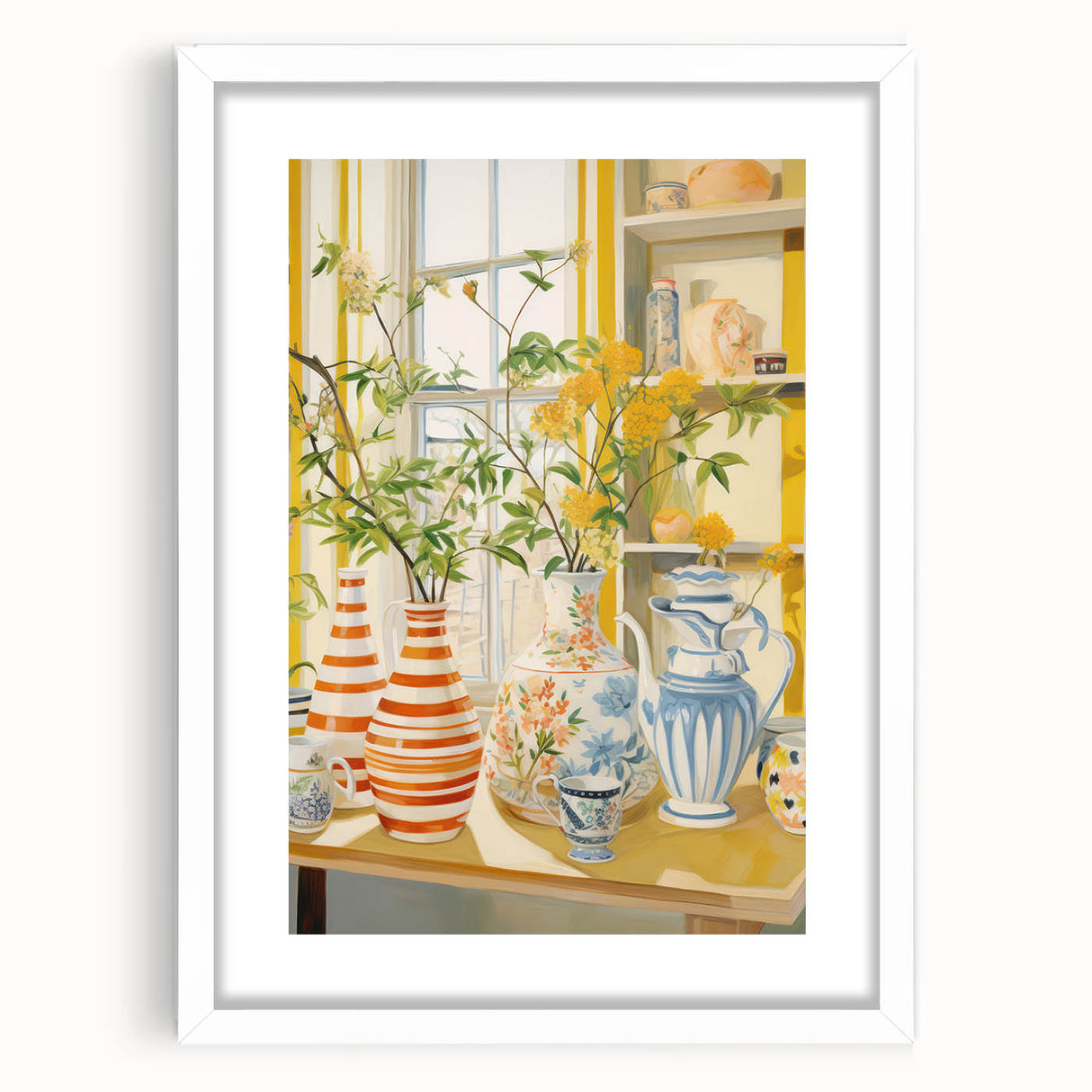 Electric Floral Still Life Wall Art with Vases | Vibrant Modern Decor