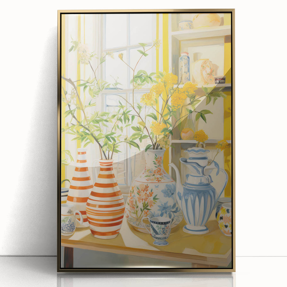 Electric Floral Still Life Wall Art with Vases | Vibrant Modern Decor