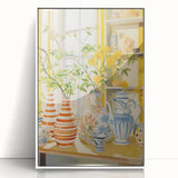 Electric Floral Still Life Wall Art with Vases | Vibrant Modern Decor