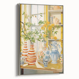 Electric Floral Still Life Wall Art with Vases | Vibrant Modern Decor
