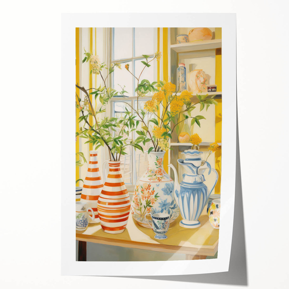 Electric Floral Still Life Wall Art with Vases | Vibrant Modern Decor