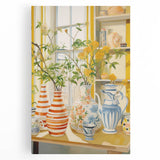 Electric Floral Still Life Wall Art with Vases | Vibrant Modern Decor