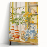 Electric Floral Still Life Wall Art with Vases | Vibrant Modern Decor