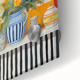 Electric Still Life Wall Art with Bold Vases and Flowers | Modern Decor